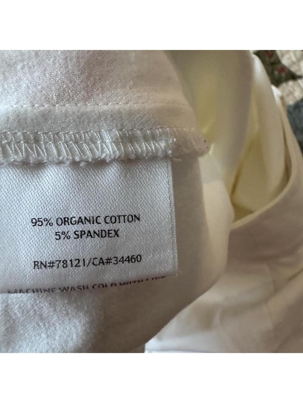 Eileen Fisher white organic cotton slim pants size 12 minimal simple basic - Picture 5 of 7
